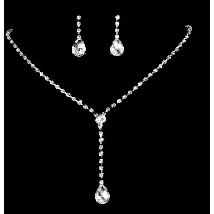 Bruidssieraad Set Bruiloft Bijpassende Oorbellen Ketting Sieraden Tweedelige Set