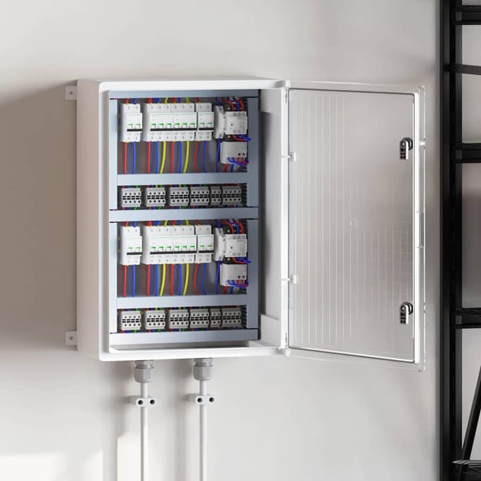 vidaXL - Besturingskast - Grijs - 57 - x - 24,5 - x - 70 - cm - ABS - Kunststof