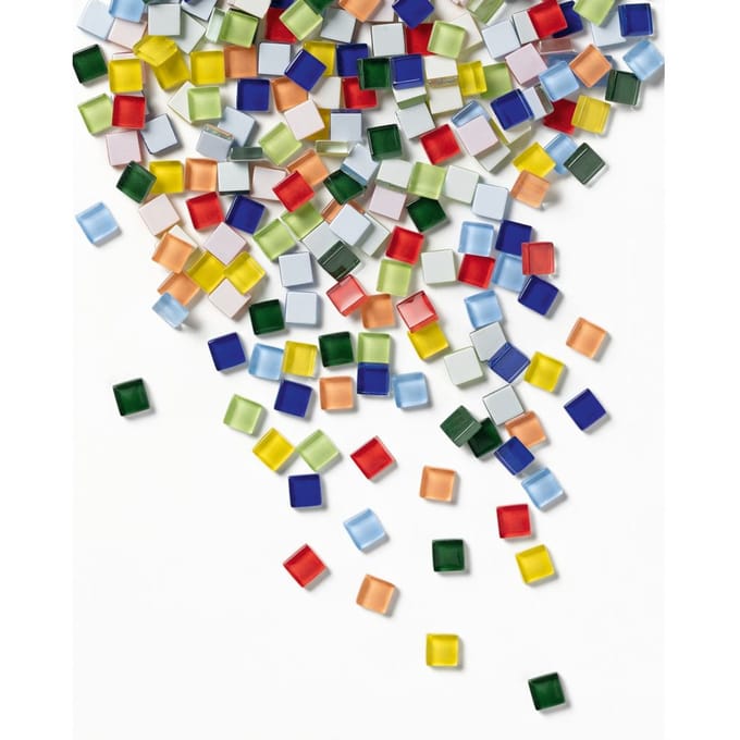 Mozaieksteentjes Folia 10x10mm glas basis assorti