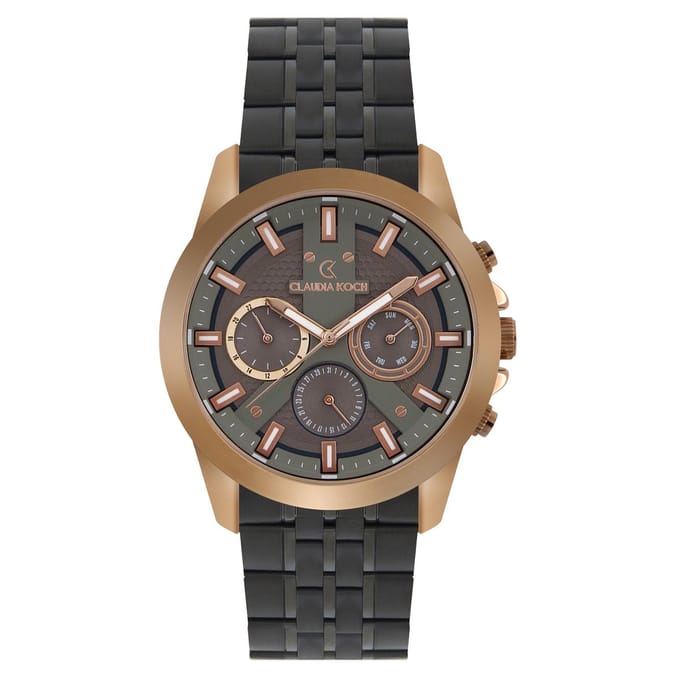 ClaudiaKoch CK 4313 Black Rosegold Analog Chrono Stainless Steel