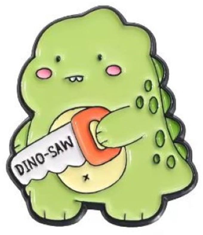 Pin Broche - enamel pin - kledingspeld - Dino saw dinosaurus