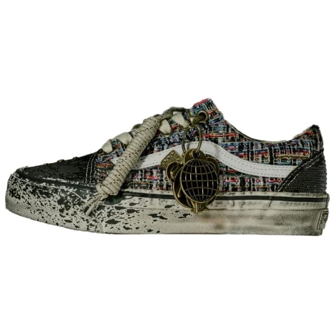 Vans LX Old Skool Coupe Confortable Chaussures de Skate Baskets Unisexe Noir Blanc VN000D9VDE2 41