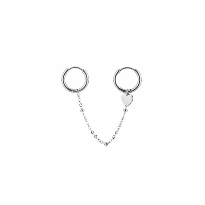 Bijoutheek Oorringen Ketting Hart Zilver