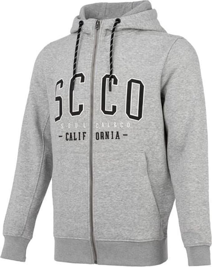 SoulCal - Sweater met Rits en Capuchon - Vest - groot logo -  Heren -Licht grijs - S
