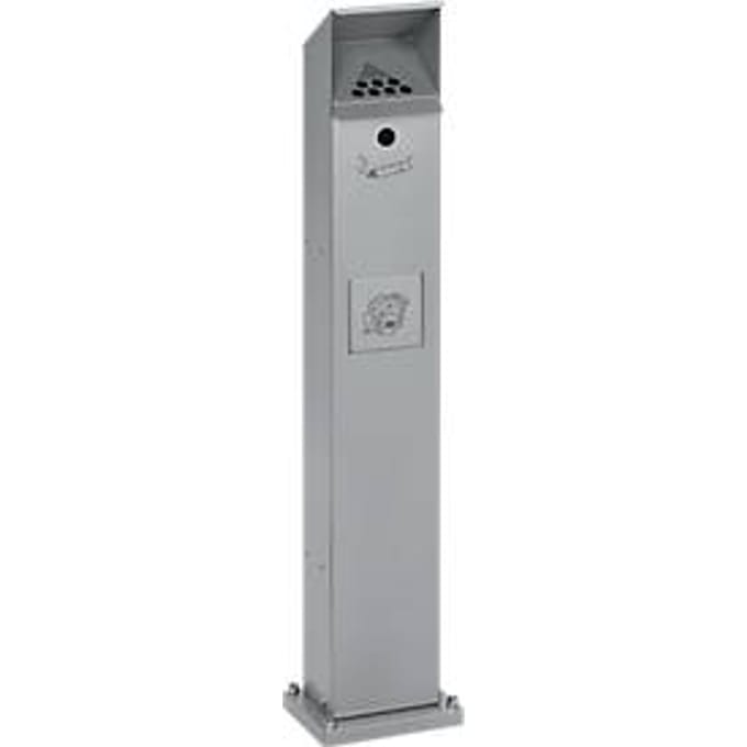 Combi-asbak voor buitengebruik, zilver