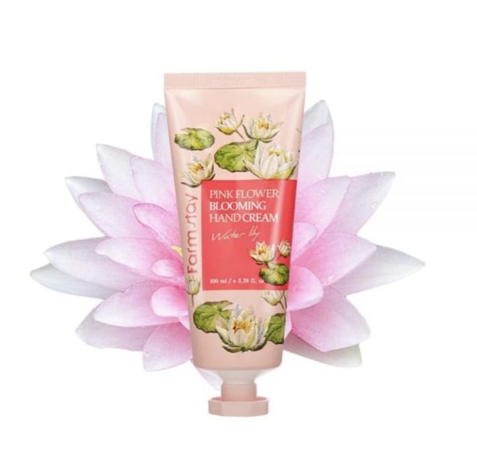[Boerderijverblijf] (a5) Roze Bloem Bloeiende Handcrème 100ml / #Waterlelie beige