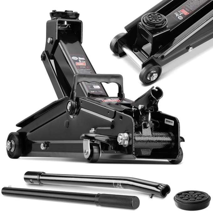 Deuba Hydraulische Krik - 3 Ton Belastbaar - Incl. Draagbeugel Zwart