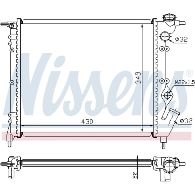 Radiator, motorkoeling NISSENS 63931