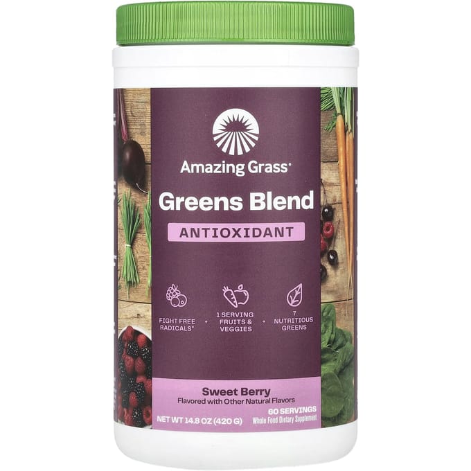 Amazing Grass, superaliment vert, antioxydants, baies sucrées, 410 g (420g)