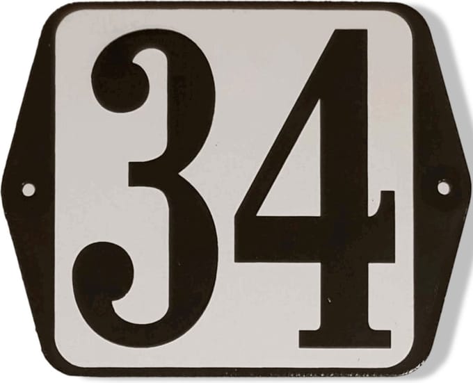 Huisnummer standaard nummer 34