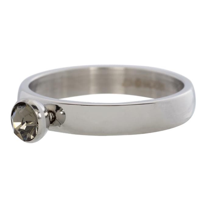 iXXXi Vulring Zirconia 1 Stone Blackstone Zilver | Maat 17