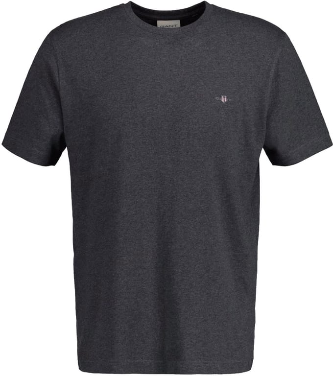 Gant T-Shirt Regular Uni Fine Shield Embroidery Antraciet Melange / male