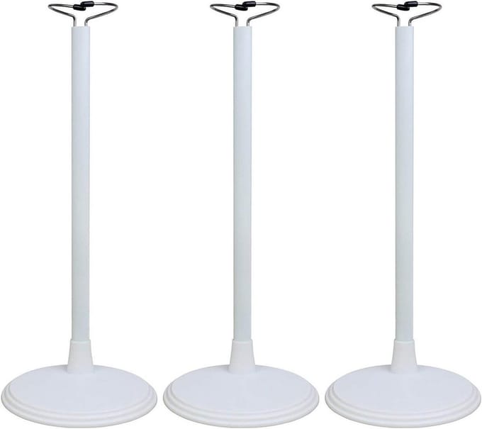 Poppenstandaard Set - Display Houders - Poppen Presenteren - Verstelbaar Ontwerp - 25-35cm Poppen - Wit