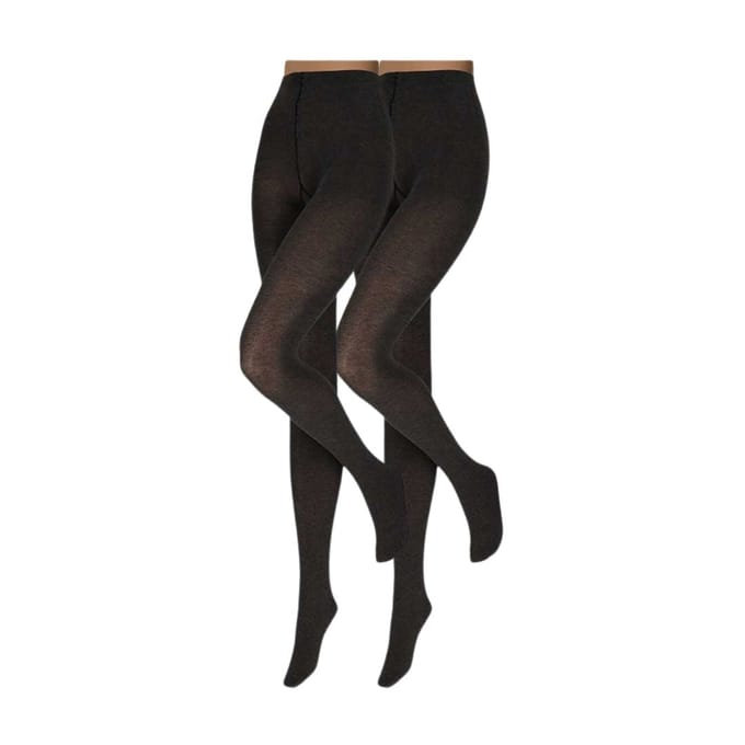 Sarlini - Dames effen - Modal panty - 2-Pak - Antraciet Melange / S/M