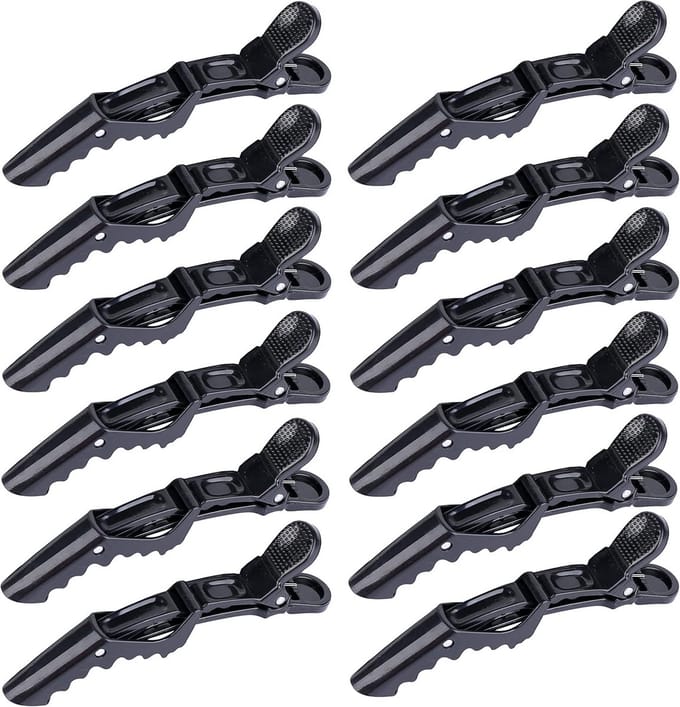 Professionele Haarclips Set (12 Stuks) - Sterke Alligator Clips voor Knippen en Stylen van Dik Haar