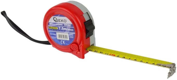 GEKO Magnetische meetlint - 7,5 m - 25 mm - ABS behuizing - Antislip haak