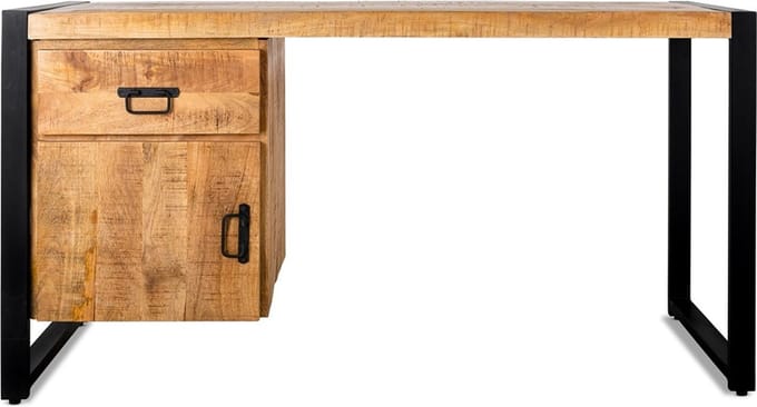 Bureau Britt mangohout 1 deur 1 lade 145 cm - Naturel