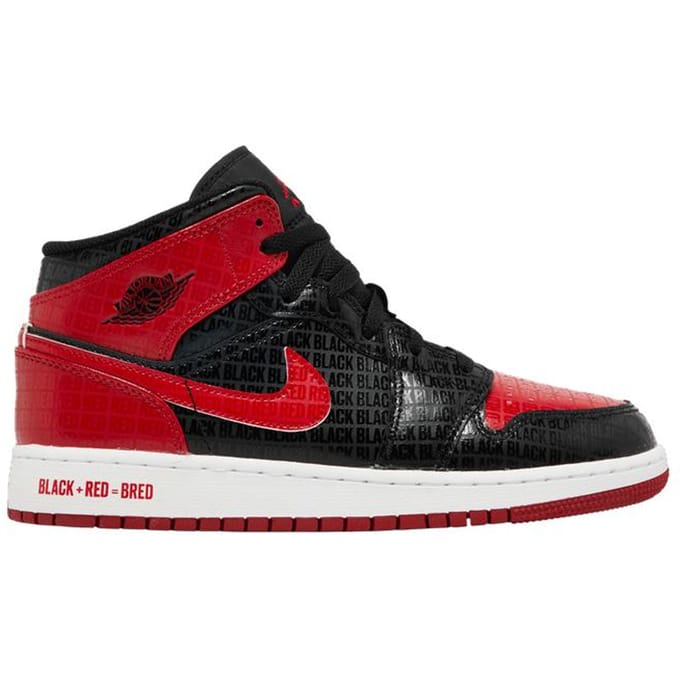 Jordan 1 Mid Bred Tekst (GS) 37.5 black