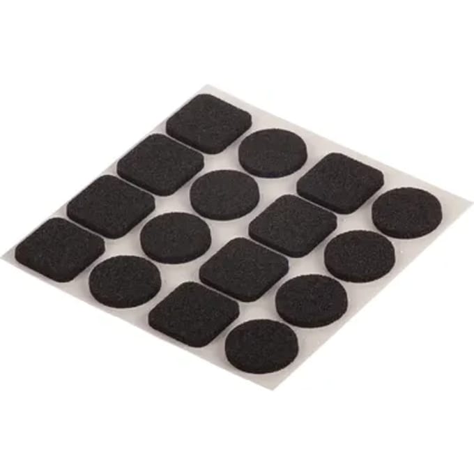 Fix-o-moll Antislip Meubelpad Antislippads - Zelfklevend - Rubber - 20x20mm - Vierkant - 16 Stuks