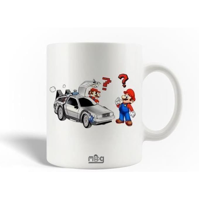 Mug - Super Mario - Retour vers le futur - Céramique - 30cl - Compatible lave-vaisselle
