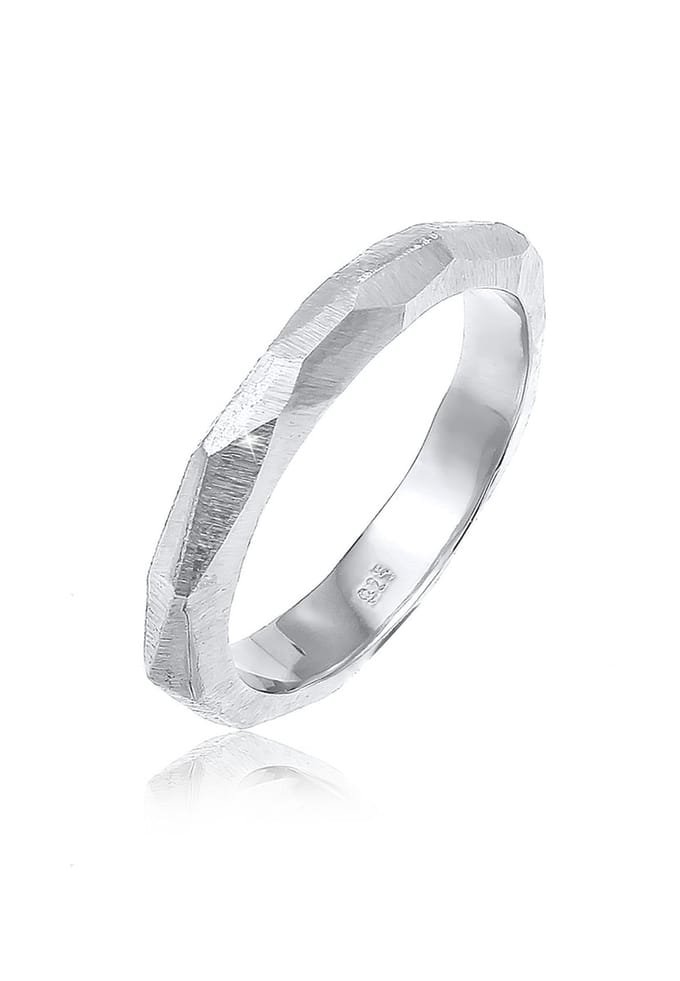 Elli PREMIUM - Ring - Dames Koppel Vertrouwen Mat Geo Look in verguld 925 Sterling Zilver - Dames
