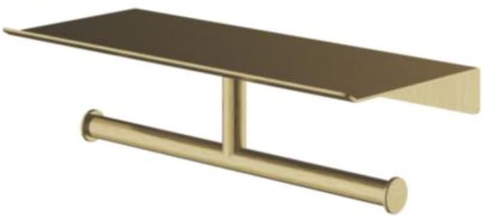Hotbath &More Shelves - Dubbele Toiletrolhouder - Voor Planchet - Geborsteld Messing PVD