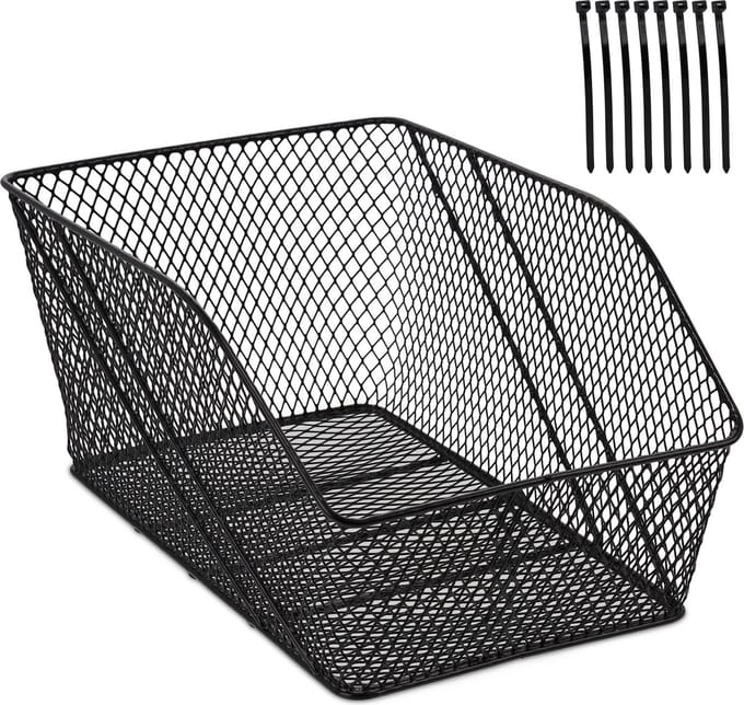 fietsmand achterop - metaal - 22x30x46 cm - zwart