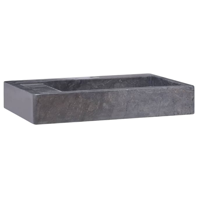 vidaXL - Gootsteen - 58x39x10 - cm - marmer - zwart