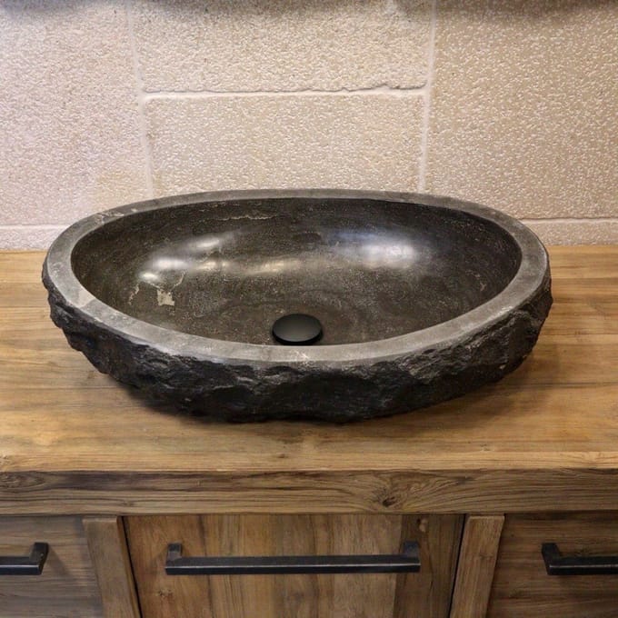 Natuursteen waskom 80x47x14 cm