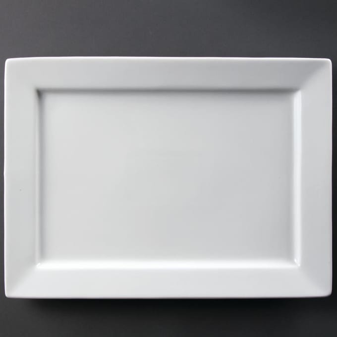 Olympia Whiteware rechthoekige schaal met brede rand 400x295mm