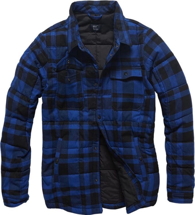 Vintage Industries Square padded shirt blauw S