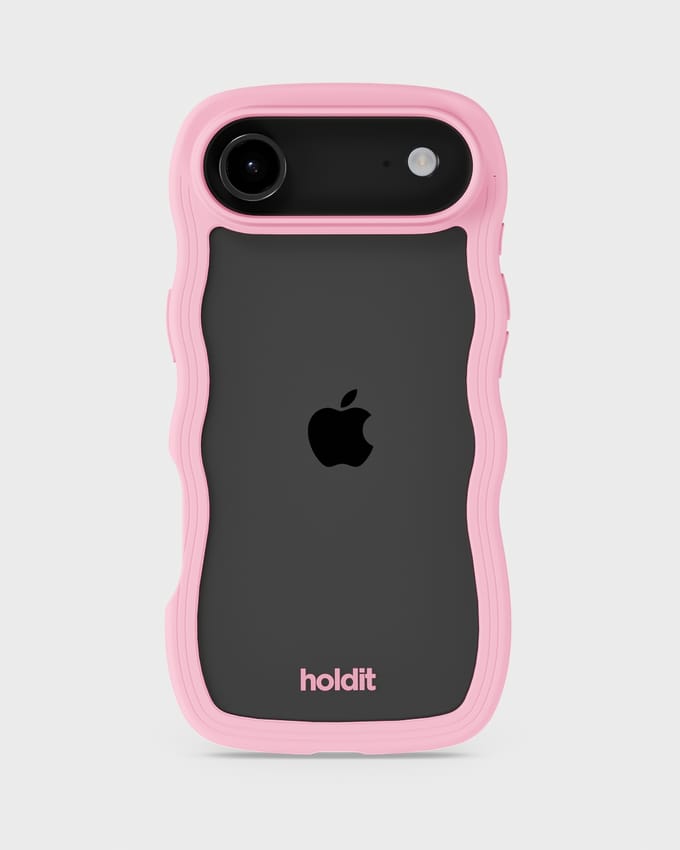 Holdit Wavy Case geschikt voor Apple iPhone Air - Transparent / Pink