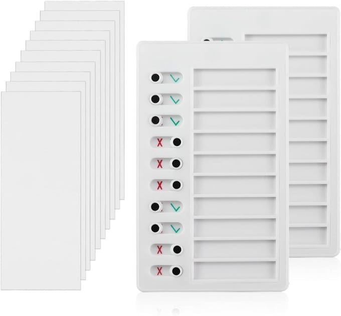 Checklist Memo Borden - Taakplanner Herbruikbaar - Dagelijkse Planning - Afneembaar Ontwerp - 2 Stuks - Wit