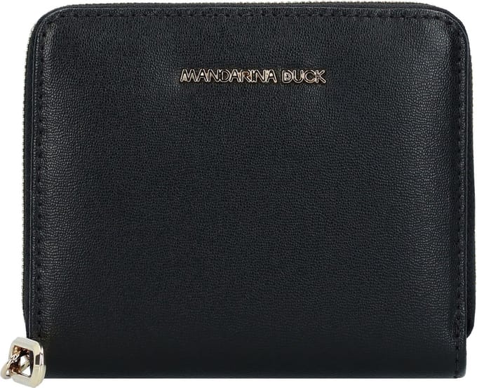 MANDARINA DUCK Leren Portemonnee Luna Zip Wallet Black Zwart