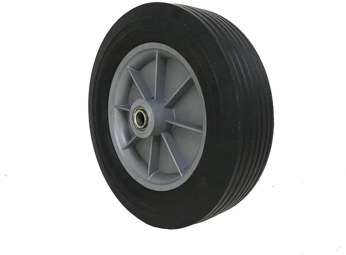 Vervangingswiel Handwagen - Stevig Rubber - Transport Werk - Solide Constructie - 12-Inch Diameter - Zwart