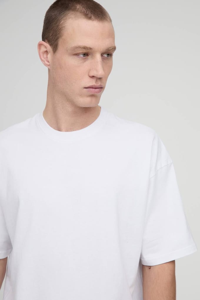 Essential Oversized Boxy Crew Neck T-Shirt | White | Size Small