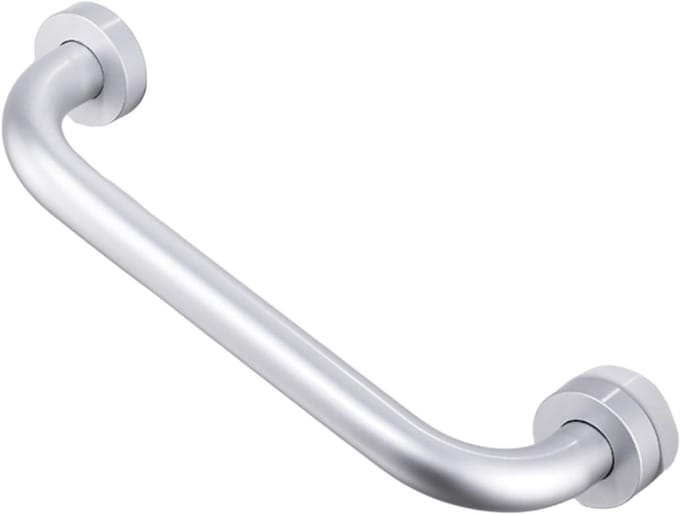 Badbeugel Messing - Veiligheidsgreep Badkamer - Veilig Douchen - Antiek Geborsteld - 50 cm - Zilverwit