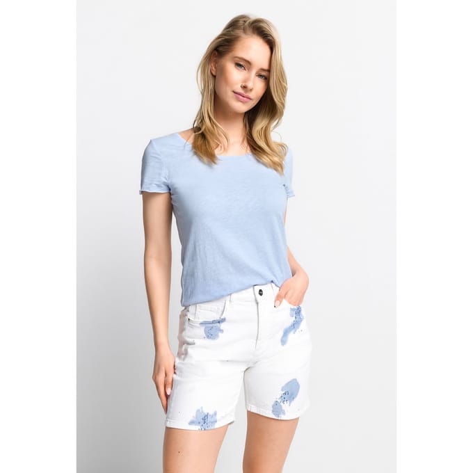 Rich & Royal Tie Dye Denim Shorts Organic White Maat: 26 | Korte Broeken Outlet | Dames | Wit