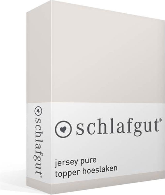 Schlafgut Jersey Pure topper hoeslaken - Lits-jumeaux - Sand Light