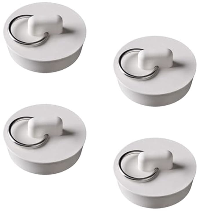 Set van 4 Universele Bad- en Keukenpluggen – Rubber Afvoerstop met Ophangring (30-33 mm)
