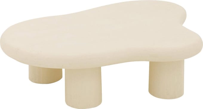 Goossens Savi Salontafel - Hout - 120 x 30 x 88 cm - Rond - wit
