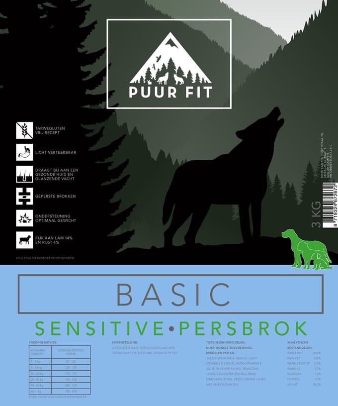 Puur Fit Basic Volwassen Persbrok Lam 1 kg