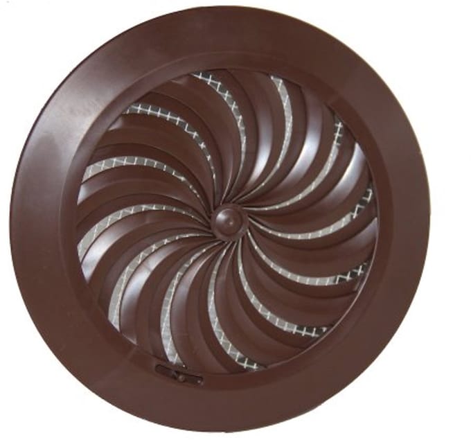 Ventilatie Rooster Cover 100mm Bruin - Hit & Miss Ducting