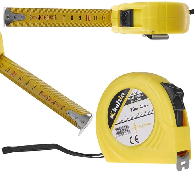 Keltin Meetlint - 10m - Carbon staal - ABS behuizing - Vergrendelfunctie