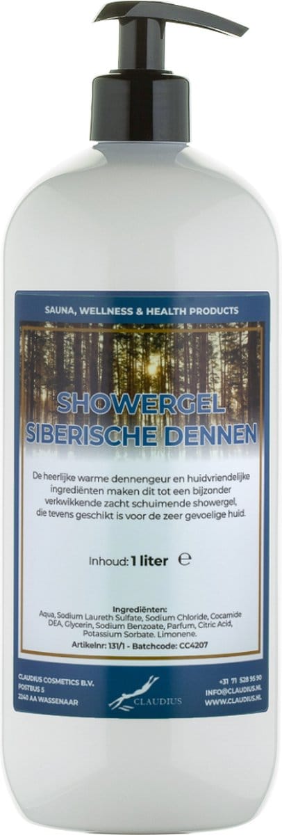Douchegel Siberische Dennen 1 Liter - met gratis pomp - Showergel