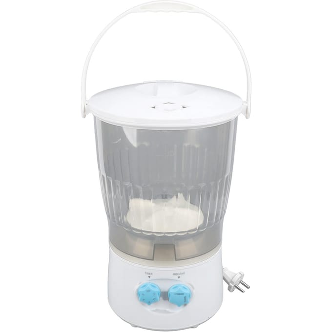 Kleine Wasmachine 85W 10L Tot 15 Minuten Timer Compacte Wasmachine voor Huis Appartement EU white