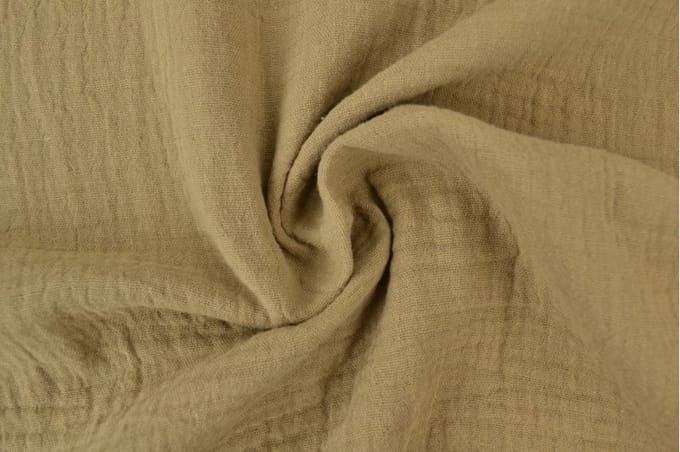 Mousseline stof - 1 meter - Per meter - Taupe - 135cm breed