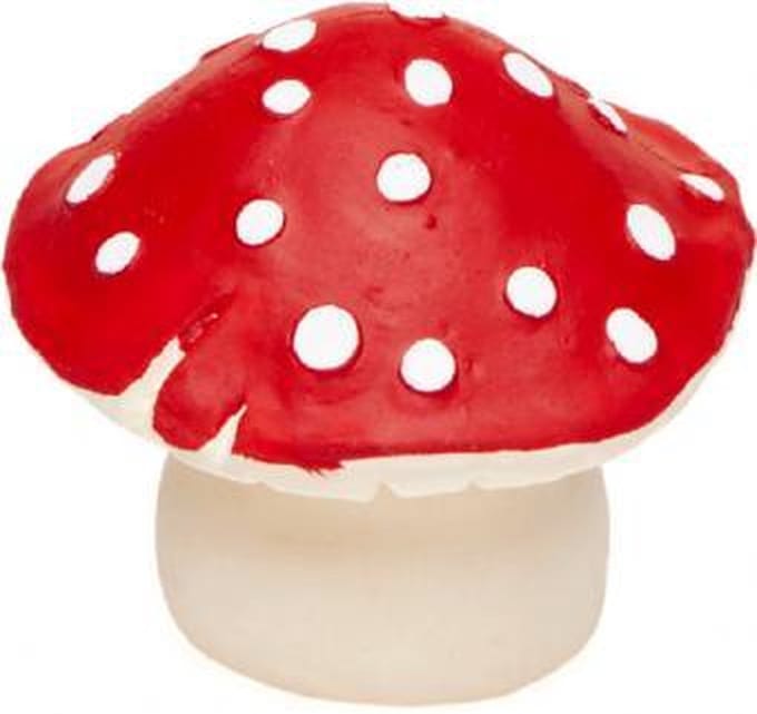 Lanco rubberen bijtspeeltje - Paddenstoel - rood