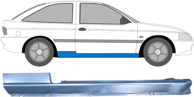 Volledige dorpel voor Ford Escort 1995-2000 / Rechts