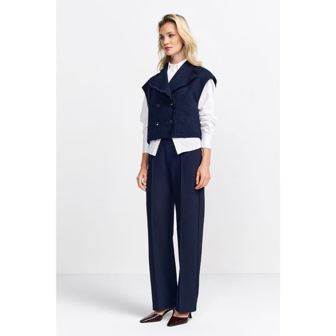 Rich & Royal Boucle Waistcoat Oversized Midnight Blue Taglia: 36 | Gilet Outlet | Donna | Blu